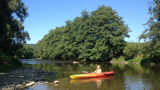 Kayak sur l'Ourthe à Hamoir