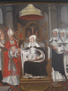 Nivelles : tableau de Sainte Gertrude au Musée Communal