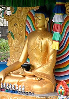 Parc du Château de Fond l'Evêque : Statue de Bouddha